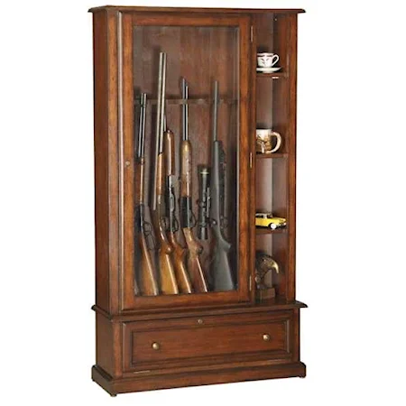 Curio Cabinet with Storage for 12 Guns